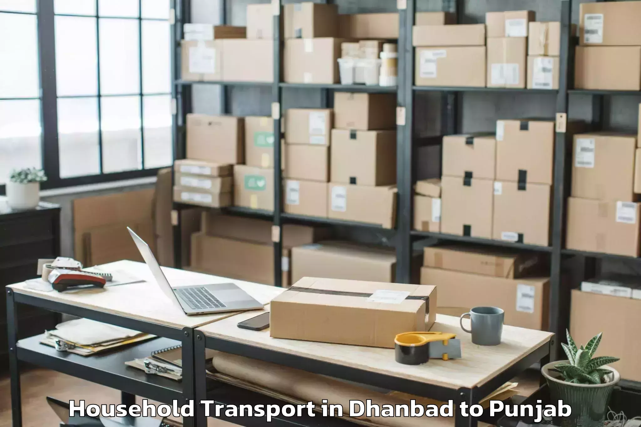 Reliable Dhanbad to Shahkot Household Transport